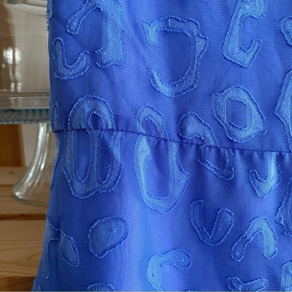 Florence Eiseman Periwinkle Purple Animal Print Appliqué Ruffle Chiffon Dress - Picture 10 of 15